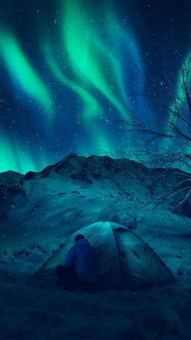 Aurora Night Camping HD IPhone Wallpaper  IPhone Wallpapers