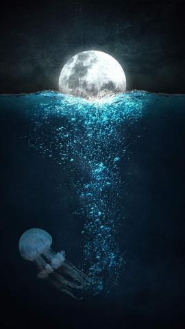 Moon In Water IPhone Wallpaper  IPhone Wallpapers