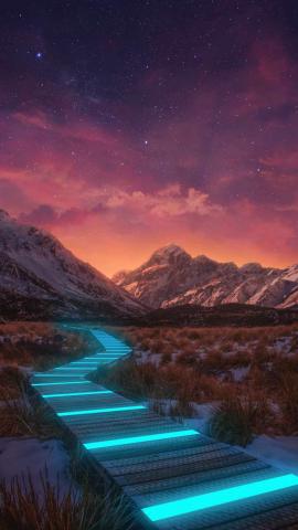 Neon Ramp To The Mountains IPhone Wallpaper  IPhone Wallpapers