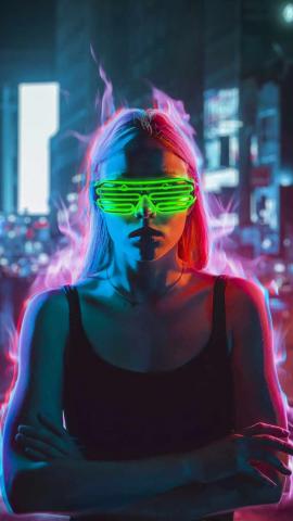Girl With Cyber Glasses IPhone Wallpaper  IPhone Wallpapers