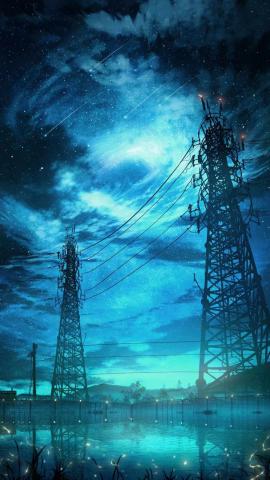 Power Grid Anime World IPhone Wallpaper  IPhone Wallpapers