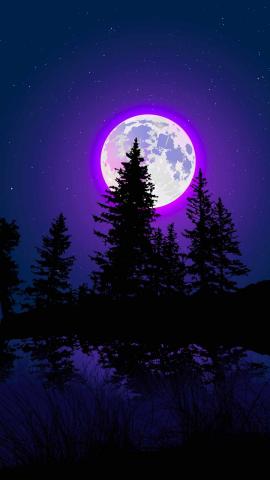 Moon Glow In Night IPhone Wallpaper  IPhone Wallpapers