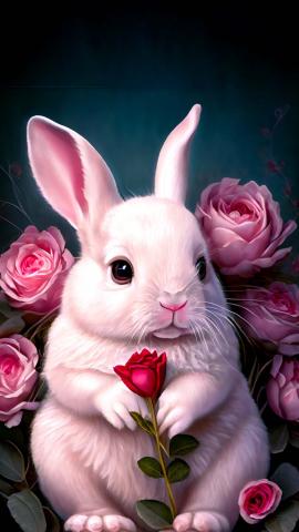 Bunny With Rose IPhone Wallpaper HD  IPhone Wallpapers