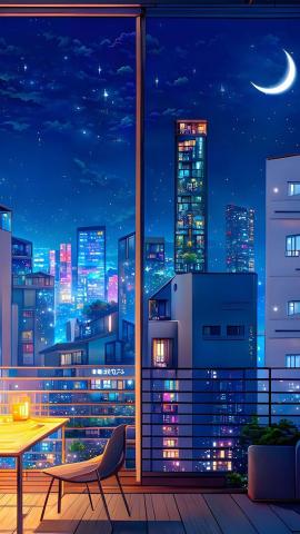 Midnight Balcony Vibes IPhone Wallpaper HD  IPhone Wallpapers