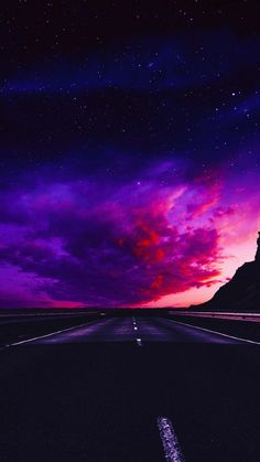 Cloudy Starry Sky Road IPhone Wallpaper HD  IPhone Wallpapers