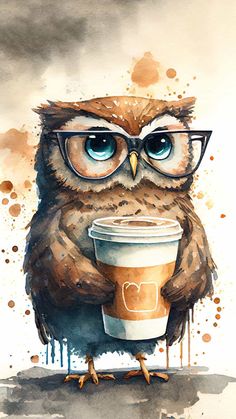 Coffee Owl IPhone Wallpaper HD  IPhone Wallpapers