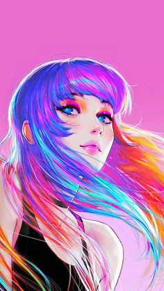 Girl Portrait Colorful Illustration IPhone Wallpaper HD  IPhone Wallpapers