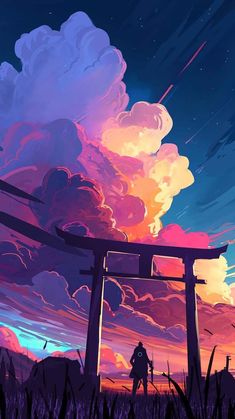 Clouds And Torii IPhone Wallpaper HD  IPhone Wallpapers