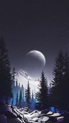 Snow Moon IPhone Wallpaper HD  IPhone Wallpapers