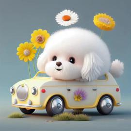 Dog with car