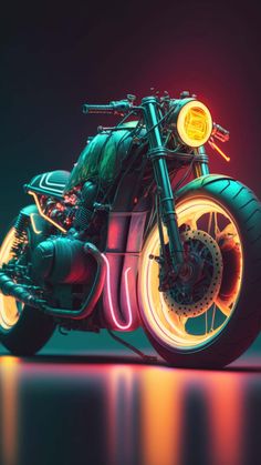 Bobber Neon Motorcycle