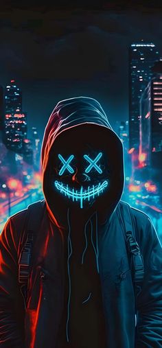 Neon Ghost Mask Hoodie