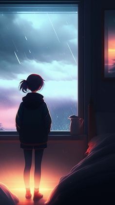 Watching Rain Through Window