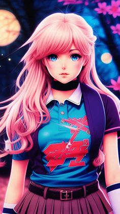Anime Girl Pink Hairs