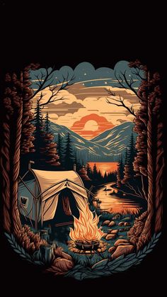 Camping In Forest Scenery