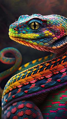 Colorful Snake 4K