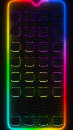 IOS App Dock Punch Hole Camera Neon  IPhone Wallpapers