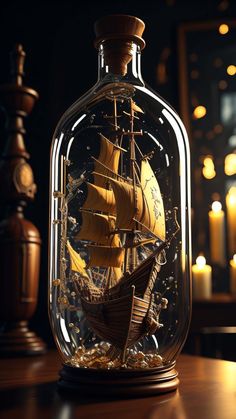 Ship In Glass Jar