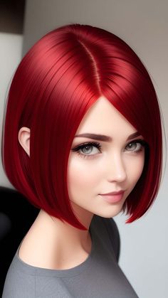 Redhead Girl Bob Haircut