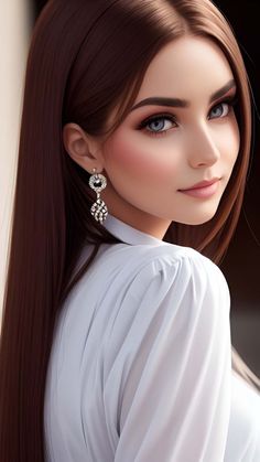 Beautiful Girl Pose Brown Hairs