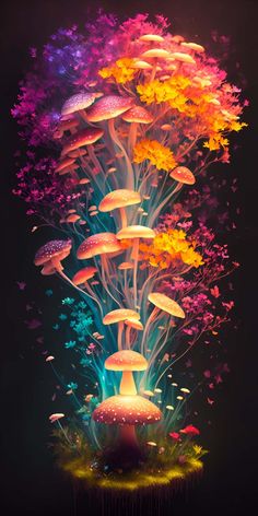 Mushroom Art IPhone Wallpaper 4K  IPhone Wallpapers