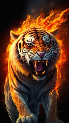 Tiger on Fire iPhone Wallpaper 4K  iPhone Wallpapers