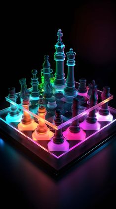 Chess Game Neon iPhone Wallpaper 4K  iPhone Wallpapers