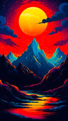 Sun Over Mountains Art iPhone Wallpaper 4K  iPhone Wallpapers