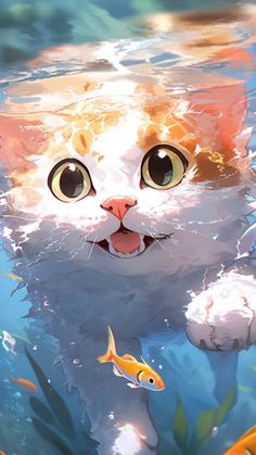 Cat in Water iPhone Wallpaper 4K  iPhone Wallpapers