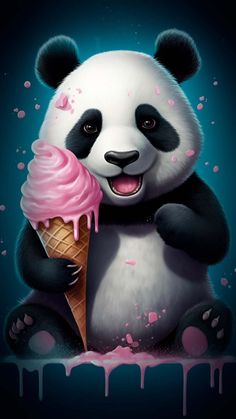 Ice Cream Panda iPhone Wallpaper 4K  iPhone Wallpapers