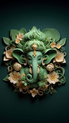 Green Ganesha iPhone Wallpaper 4K  iPhone Wallpapers