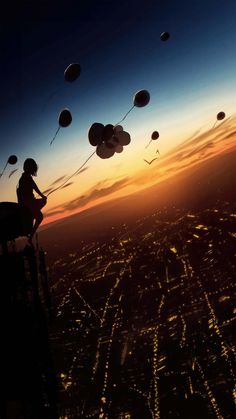Fly with Balloons at Dusk iPhone Wallpaper 4K  iPhone Wallpapers