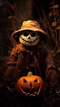 Halloween Pumpkin Scarecrow  iPhone Wallpapers