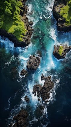 Ocean Shore Rocks Aerial View iPhone Wallpaper 4K  iPhone Wallpapers