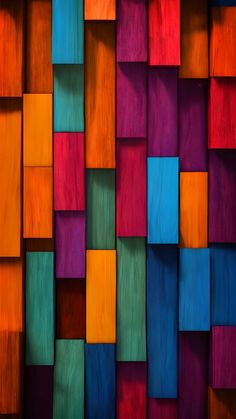 Colorful Wood Tiles iPhone Wallpaper 4K  iPhone Wallpapers