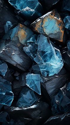 Blue Crystal Rocks iPhone Wallpaper 4K  iPhone Wallpapers
