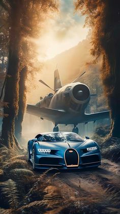 Buggati with Plane iPhone Wallpaper 4K  iPhone Wallpapers
