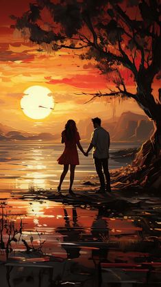 Sunset Couple iPhone Wallpaper 4K  iPhone Wallpapers