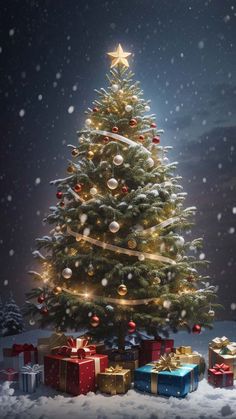 Christmas Tree Gifts iPhone Wallpaper 4K  iPhone Wallpapers