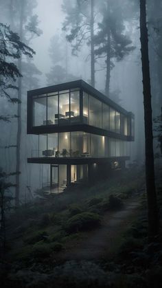 Modern Architecture House in Forest iPhone Wallpaper 4K  iPhone Wallpapers