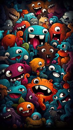 Cute Little Monsters iPhone Wallpaper 4K  iPhone Wallpapers