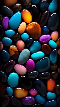 Colorful Round 3D Stones iPhone Wallpaper 4K  iPhone Wallpapers