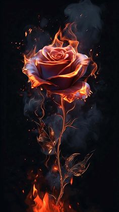 Rose on Fire iPhone Wallpaper 4K  iPhone Wallpapers