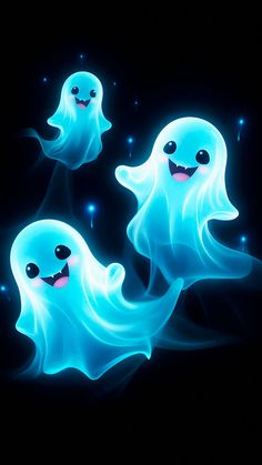 Cute Ghosts Halloween iPhone Wallpaper 4K  iPhone Wallpapers