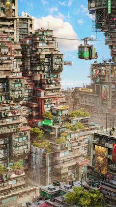 Skyscraping scifi sky high blocks and homes iPhone Wallpaper 4K  iPhone Wallpapers