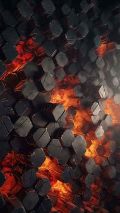 Hexagon Fire iPhone Wallpaper 4K  iPhone Wallpapers