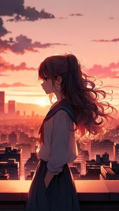 Anime school girl lost in thoughts iPhone Wallpaper 4K  iPhone Wallpapers