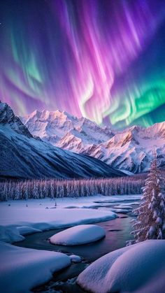 Aurora Lights Colorful Landscape iPhone Wallpaper  iPhone Wallpapers