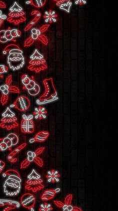 Christmas Neon Patterns iPhone Wallpaper  iPhone Wallpapers