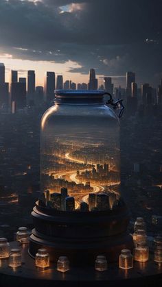 City in Glass Jar iPhone Wallpaper  iPhone Wallpapers